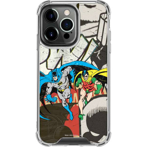 DC Comics Batman and Robin Vintage Action Pose iPhone 16 Pro Clear Case